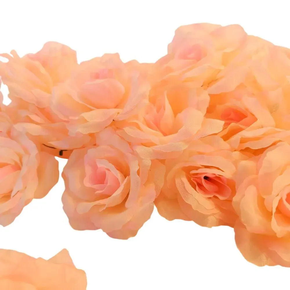 Blush Pink Silk Artificial Rose Heads Wedding Craft 4